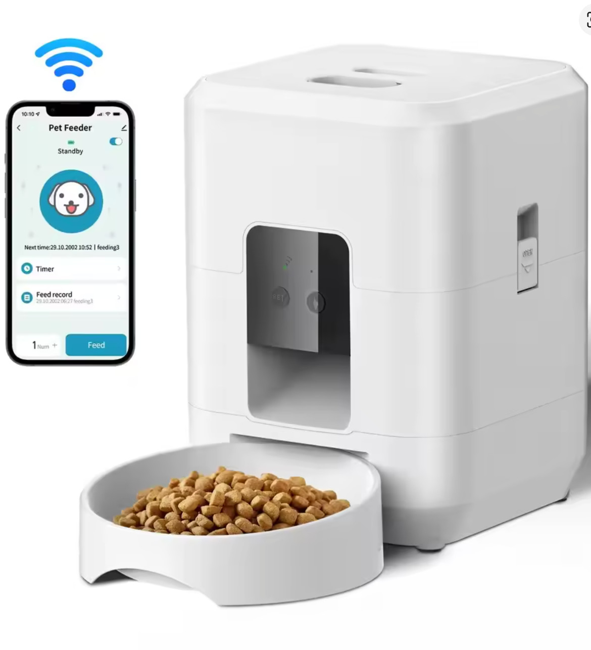 Smart Automatic Pet Feeder 2L WiFi Camera Dog Cat Food Dispenser App Control