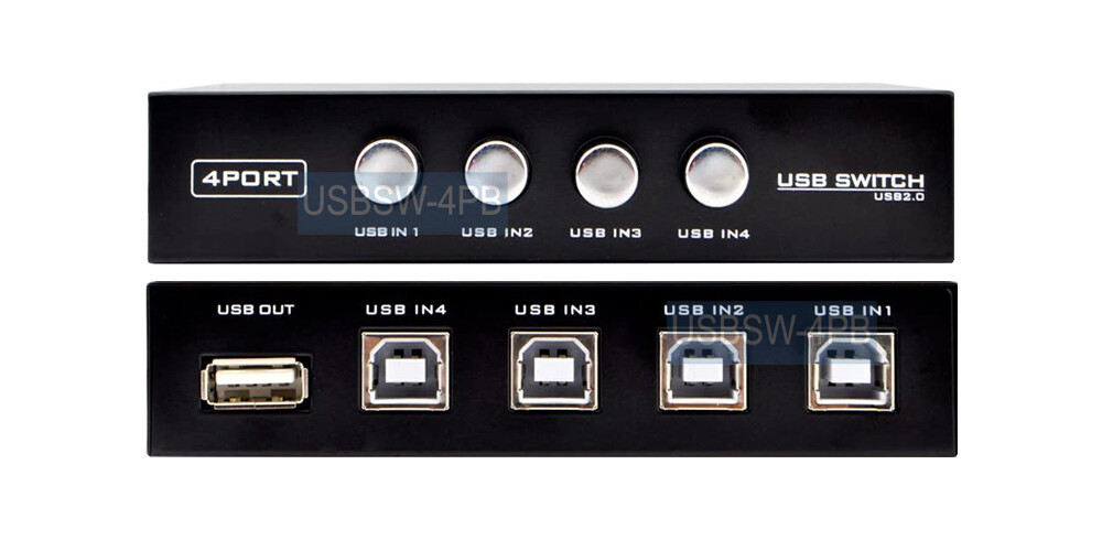 4-Port PC USB Sharing Switch - 4 Computers Sharing 1 USB Device