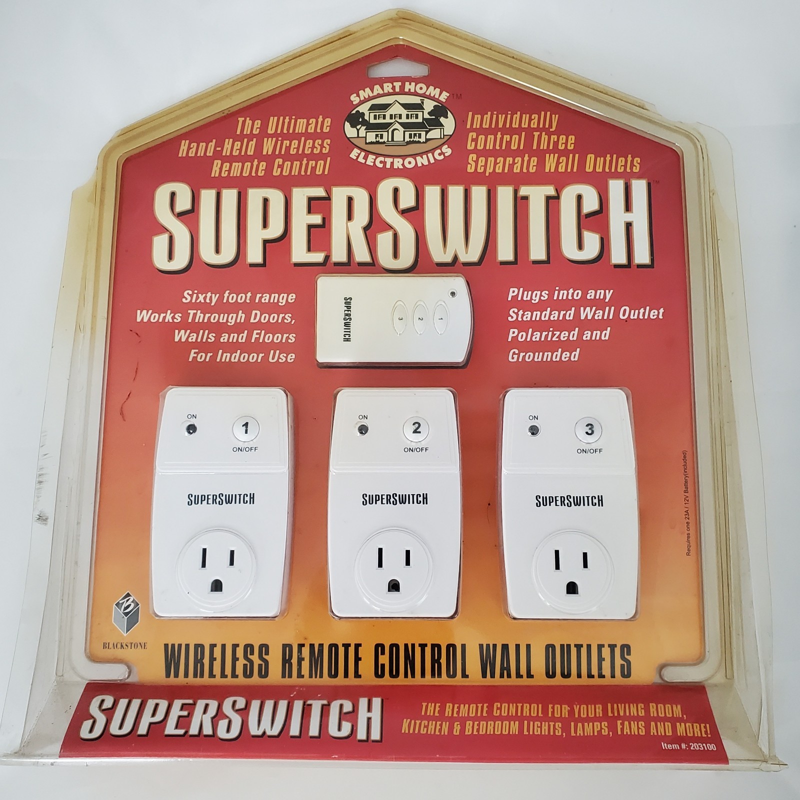 SuperSwitch Wireless Remote Control Outlet Set 3 Plug Smart Home Electronics VTG