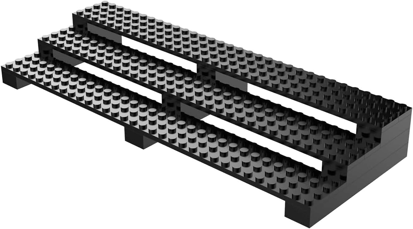 Brick Minifigure Display Stand - 3-Tier Display Case for LEGO Minifigures - H