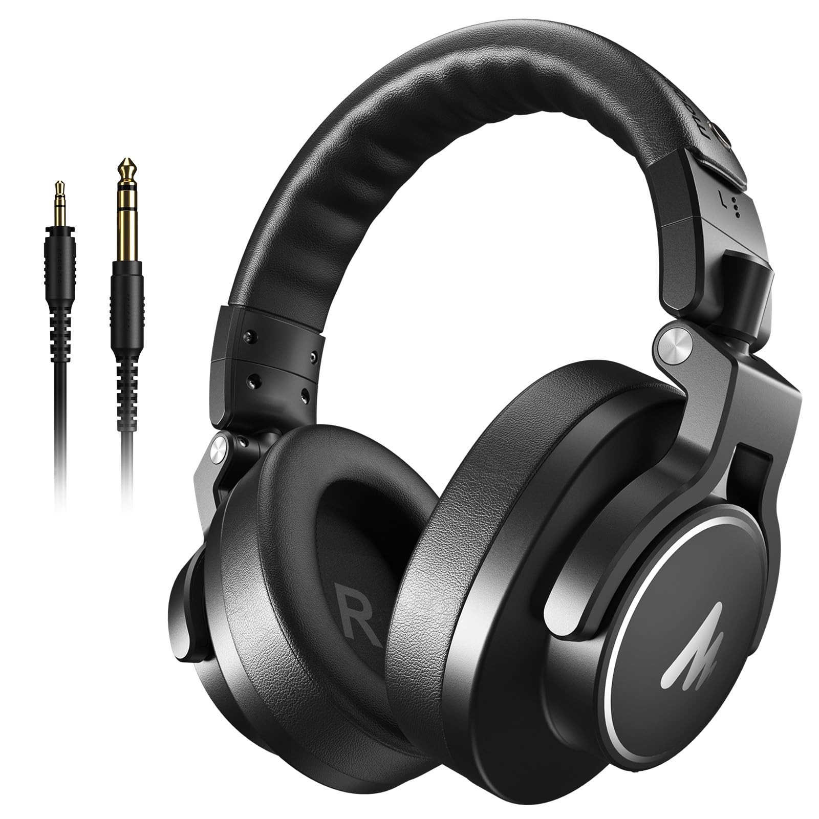 MAONO Studio Monitor Mixing DJ Headphones, 50mm Driver Professional Black