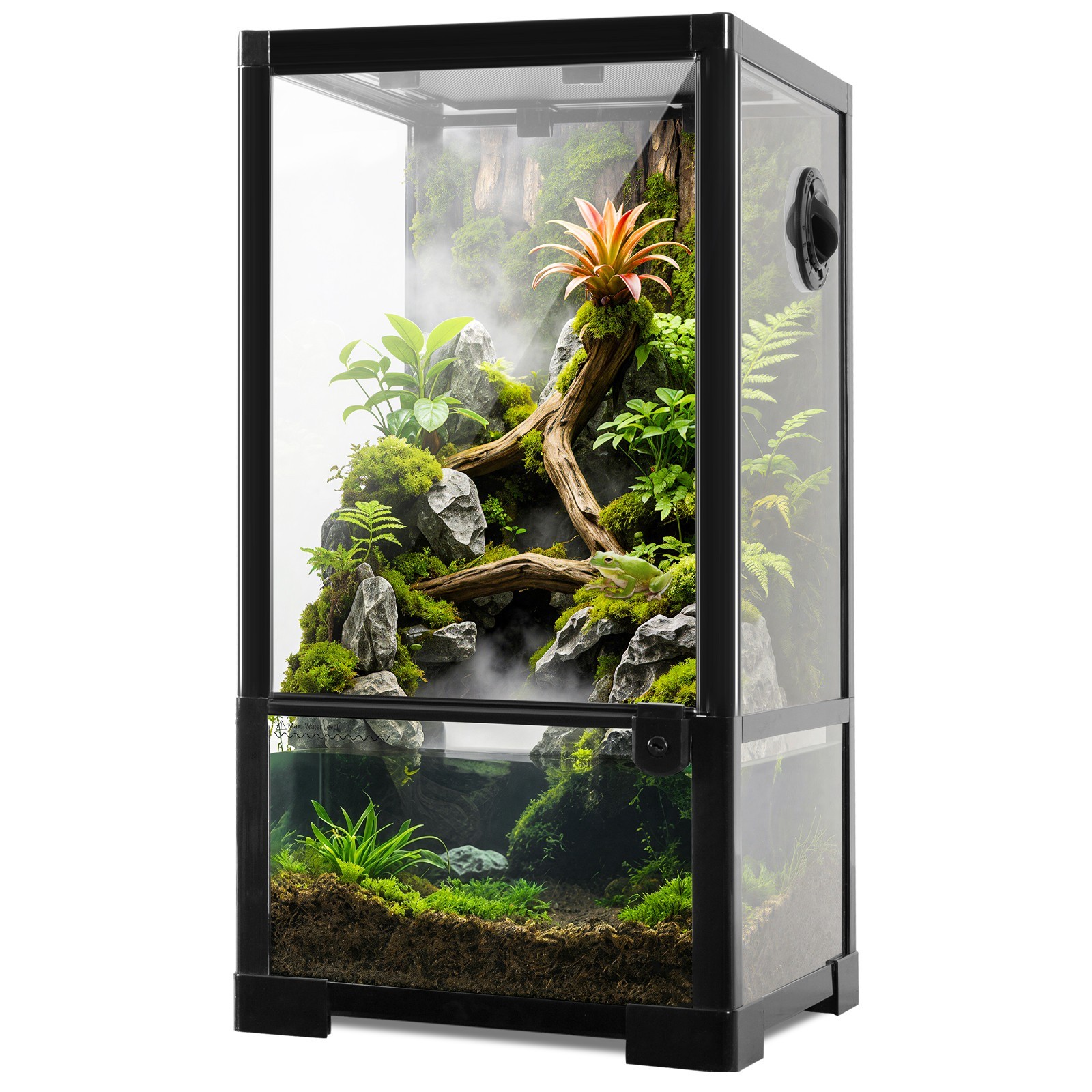 15 Gallon Full Glass Reptile Terrarium 12" x 12" x 24" Knock-Down Glass Tank