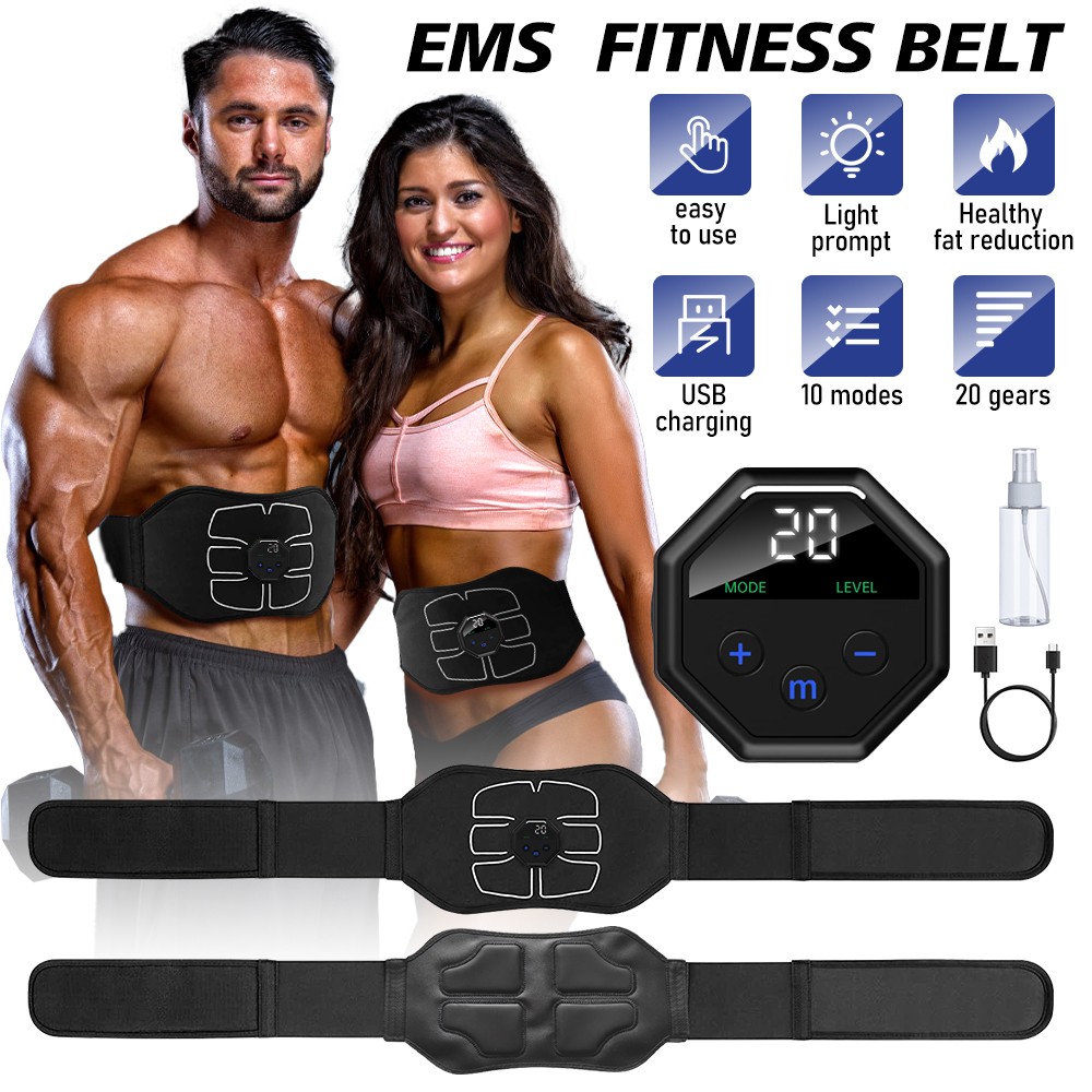 EMS Abs Stimulator Training Fitness Belt Abdominal Muscle Exerciser Toning Band