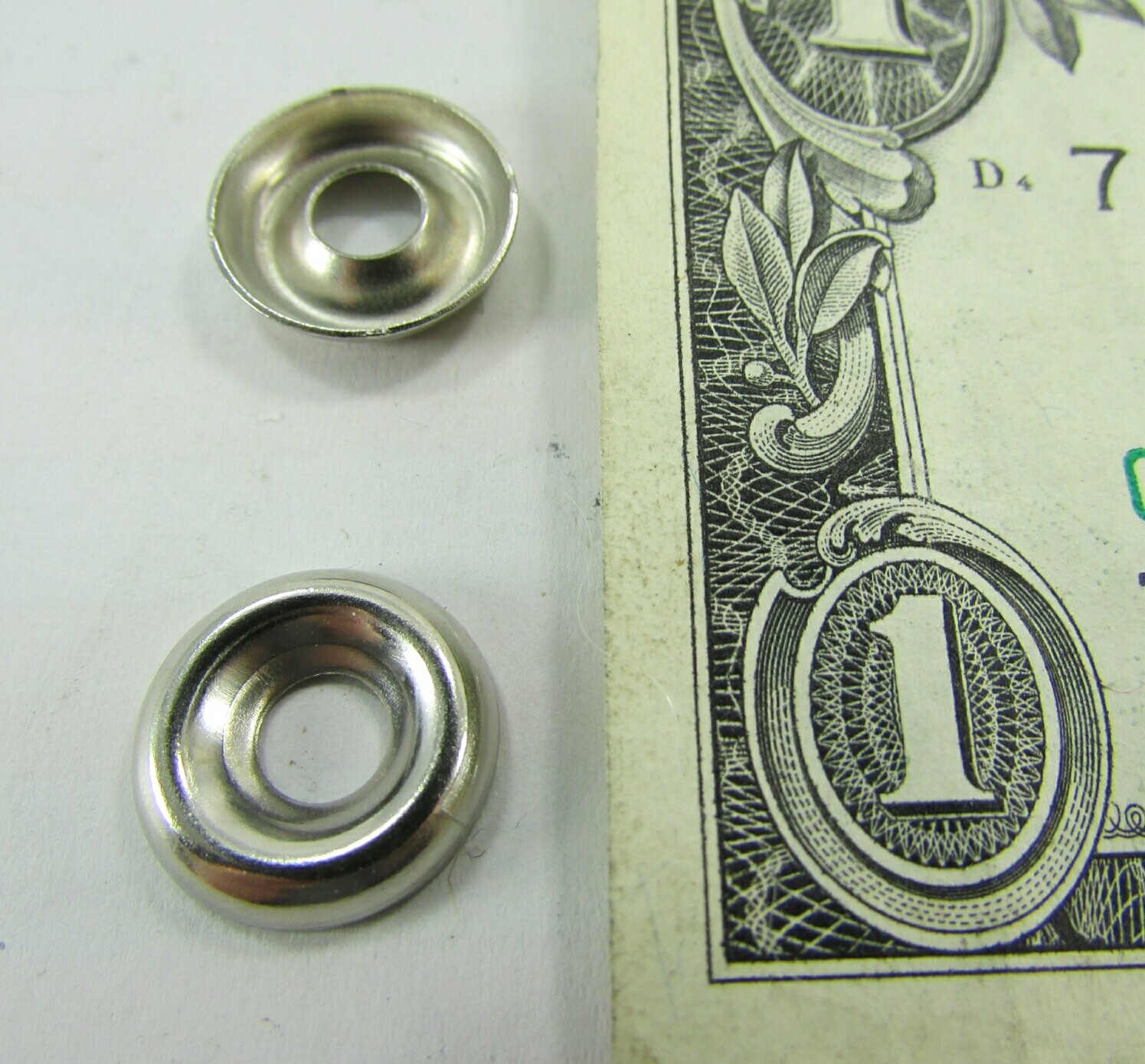 Lot 100 Vintage Auveco #8 Nickel on Brass Finish Washers, Classic Car Interior