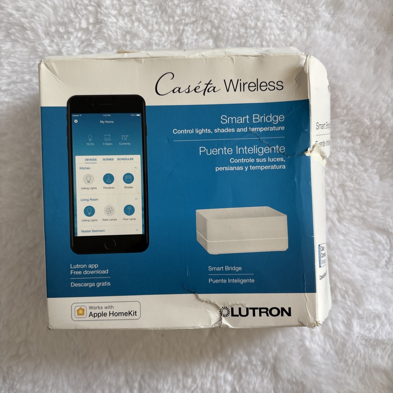 Lutron Caseta Smart Bridge Hub L-BDG2-WH HomeKit Alexa Google Dmg Box
