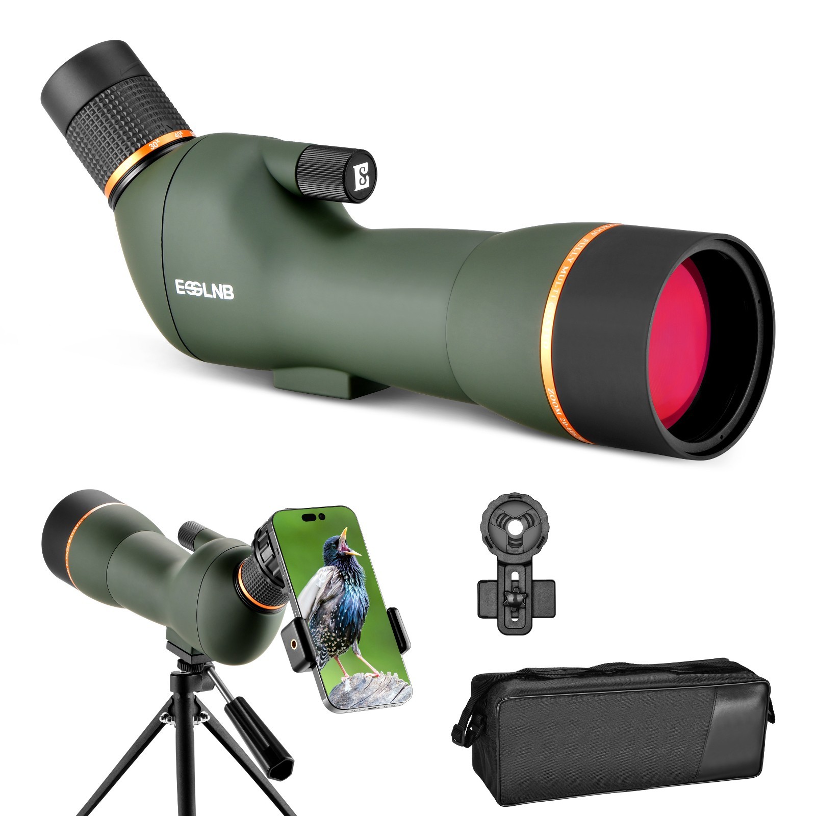 20-60X70 Spotting Scope FMC Lens Waterproof for Shooting Hunting Bird Watching