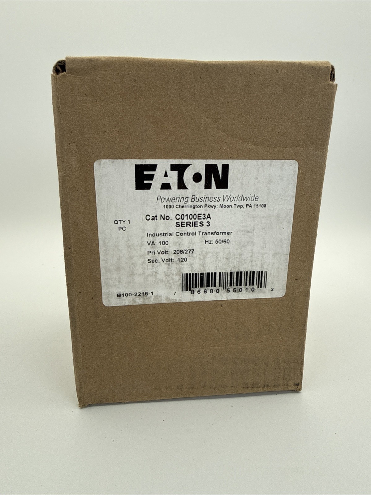 EATON / CUTLER-HAMMER C0100E3A INDUSTRIAL CONTROL TRANSFORMER (NEW IN BOX