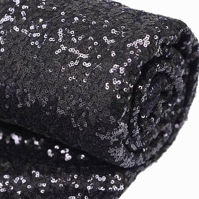 Black SEQUINED FABRIC Bolt 54" x 4 yards DIY Wedding Party Crafts Costume Sewing