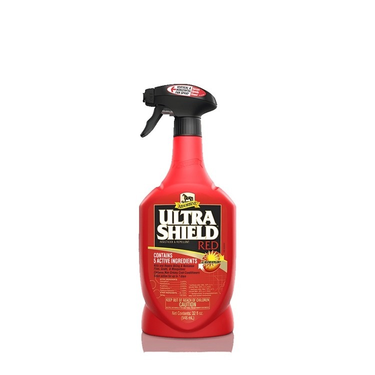 Absorbine UltraShield Red Fly Spray 32 oz Horse Insecticide Repellent Mosquito