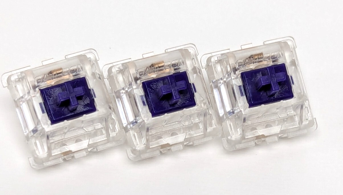 Drop + Gateron Purple Mechanical Keyboard Switches Clear Top 5-Pin 70 Pack