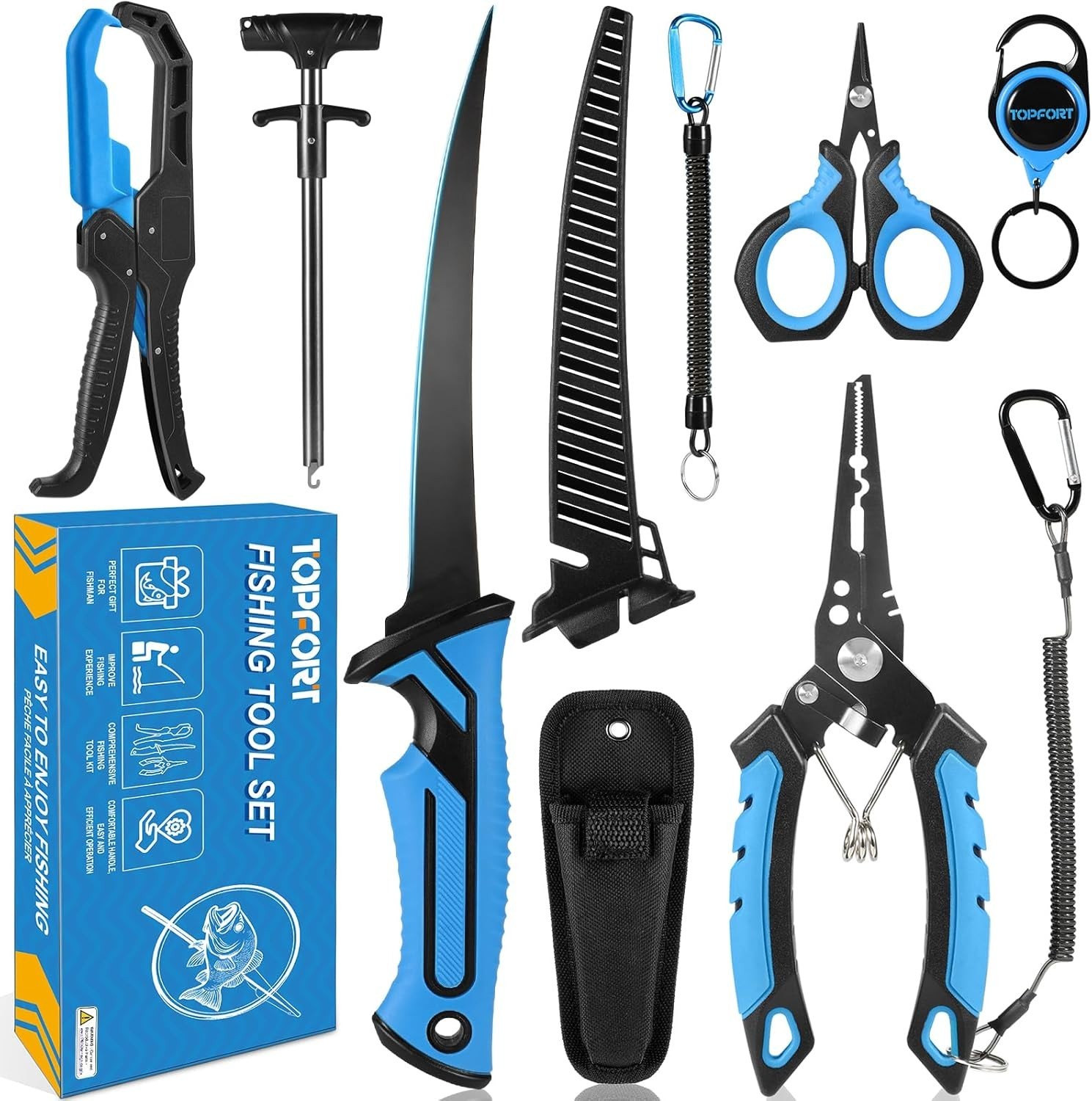 Fishing Gear Tool Kit - 7PC Saltwater Fishing Pliers Accessories Set - Fishing E