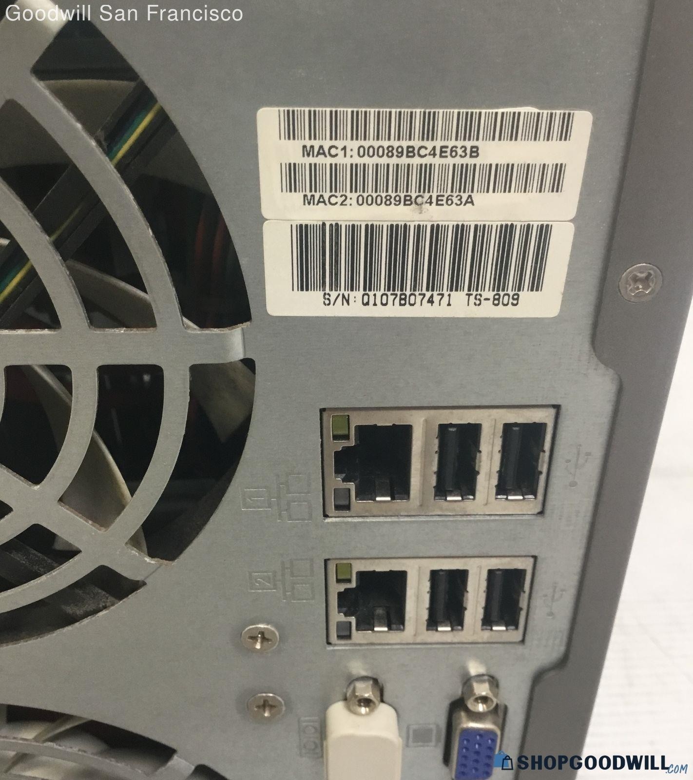 QNAP TS-809 Pro Turbo NAS and an iSCSI target server 8 bay Tower Core 2 Duo 2.8