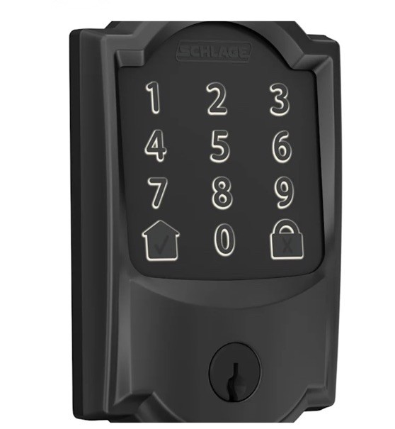 Schlage Encode Smart Deadbolt with Camelot Trim Matte Black #BE489WBCAM 622