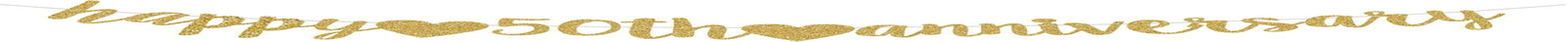 Happy 50TH Anniversary Banner Sign Gold Paper Glitter Party Decorations for 50TH