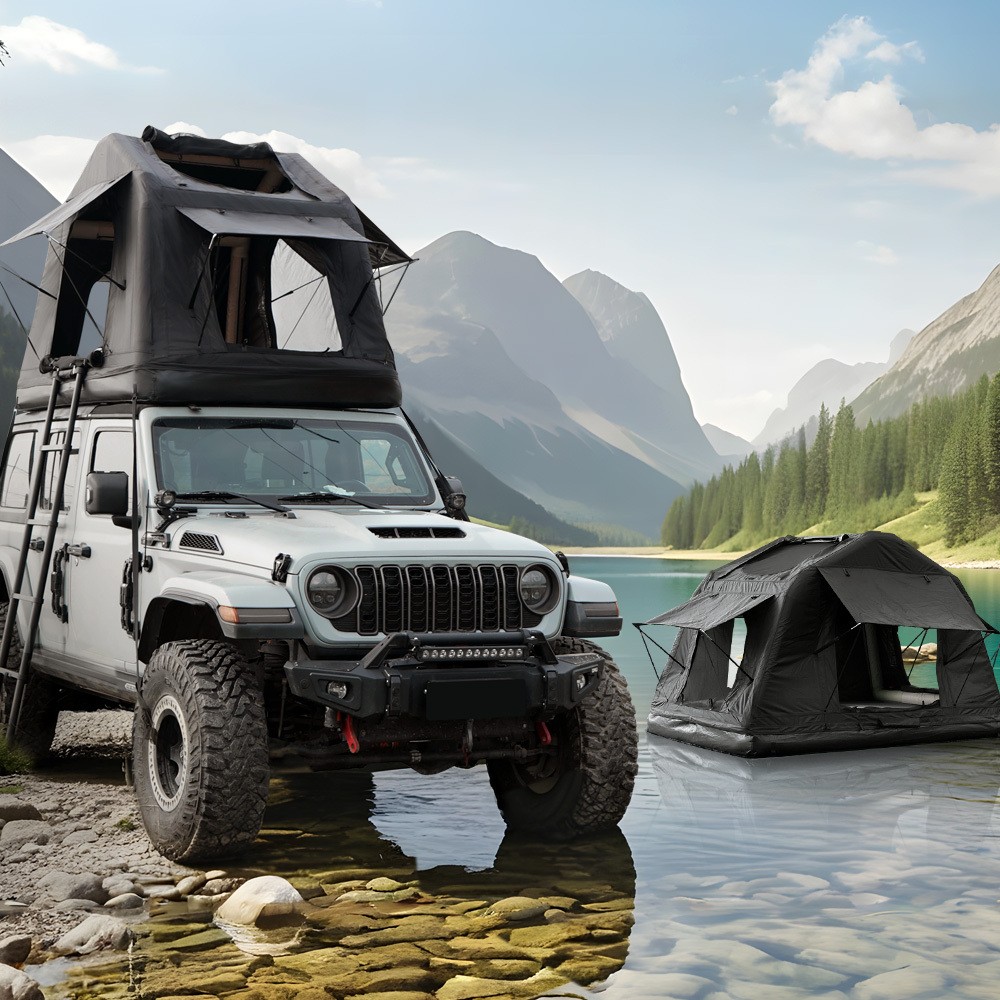 Rooftop Tent Overland Water Outdoor Camping Tent w/Ladder 2-3Person for Jeep SUV