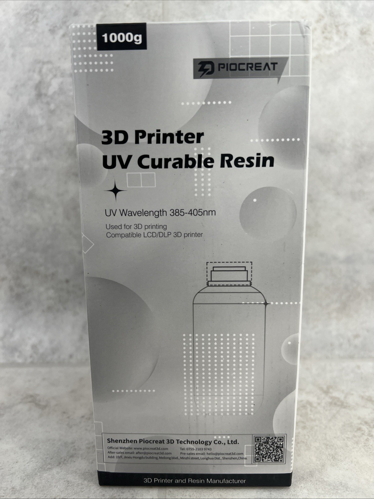 PioCreat ABS-Like 3D Printer Resin 2.0, 385-405nm UV Curing 3D Printing Black