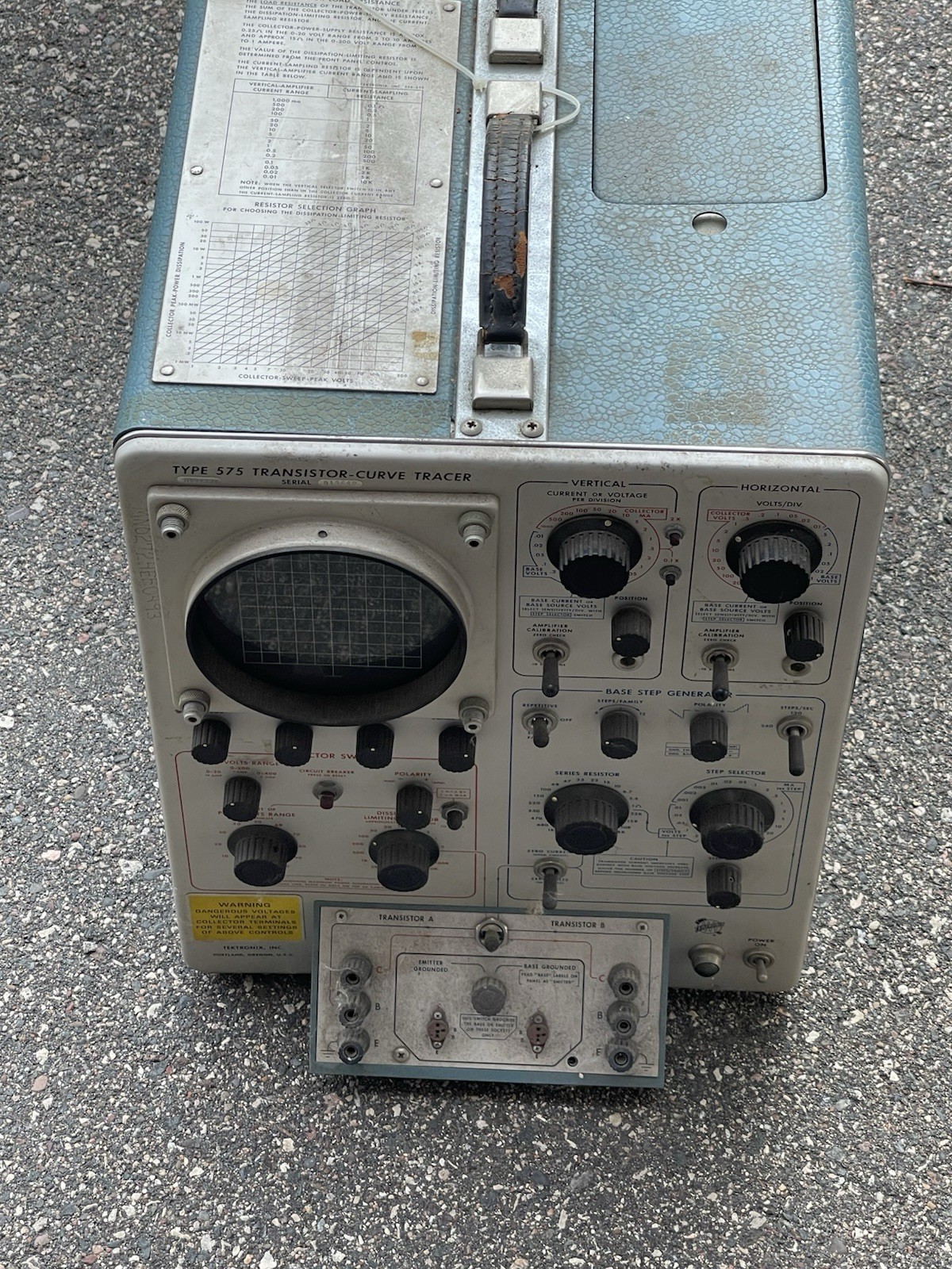 Tektronix Type 575 Transistor Curve Tracer Vintage Test Equipment Untested