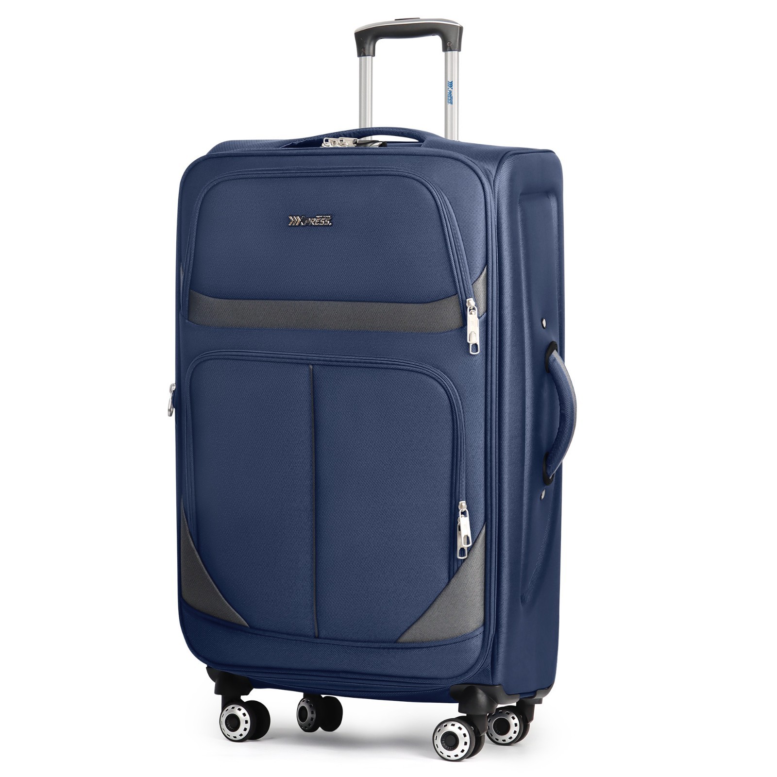 Lightweight Expandable Softside Suitcase SoftShell Multiple Pockets Luggage