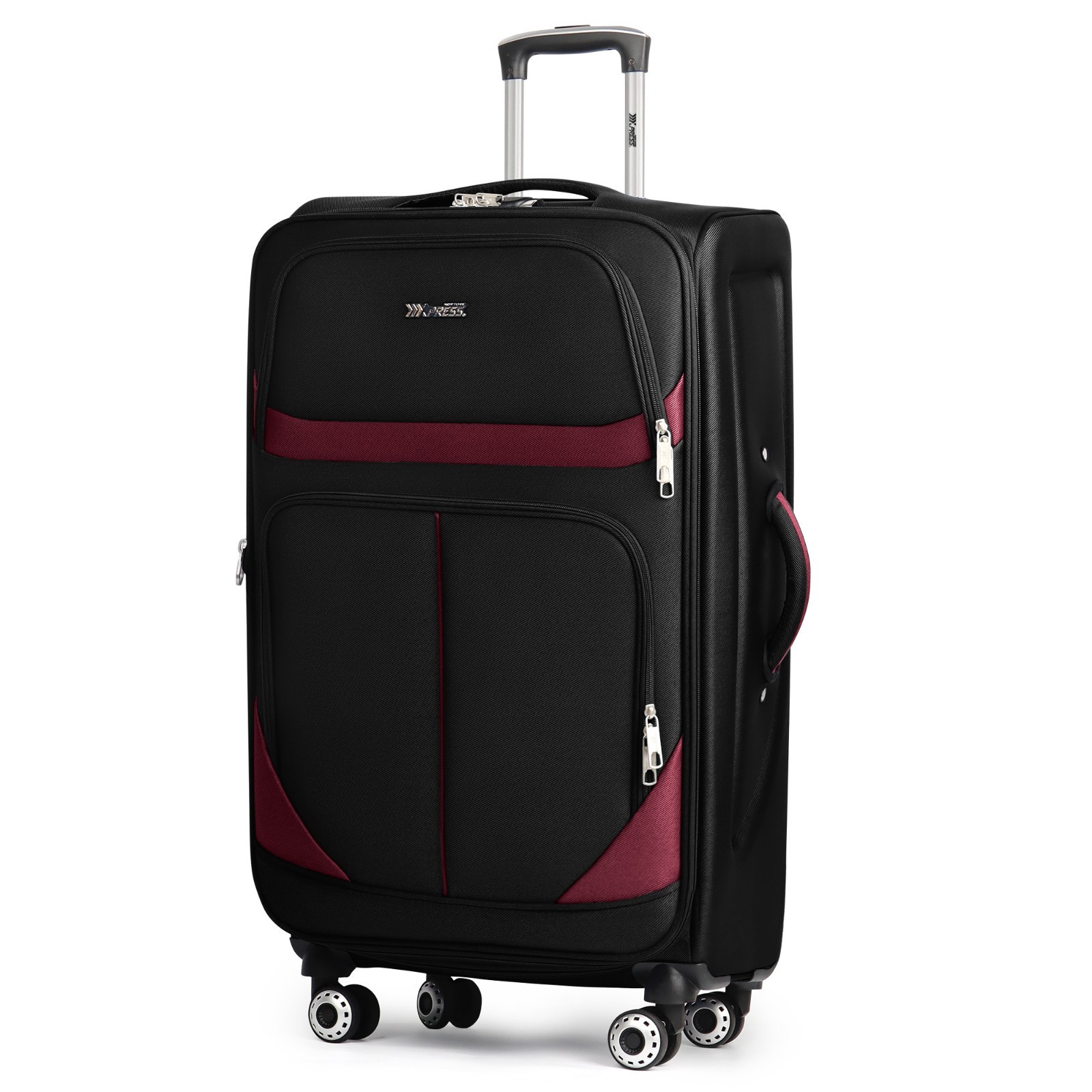 Lightweight Expandable Softside Suitcase SoftShell Multiple Pockets Luggage