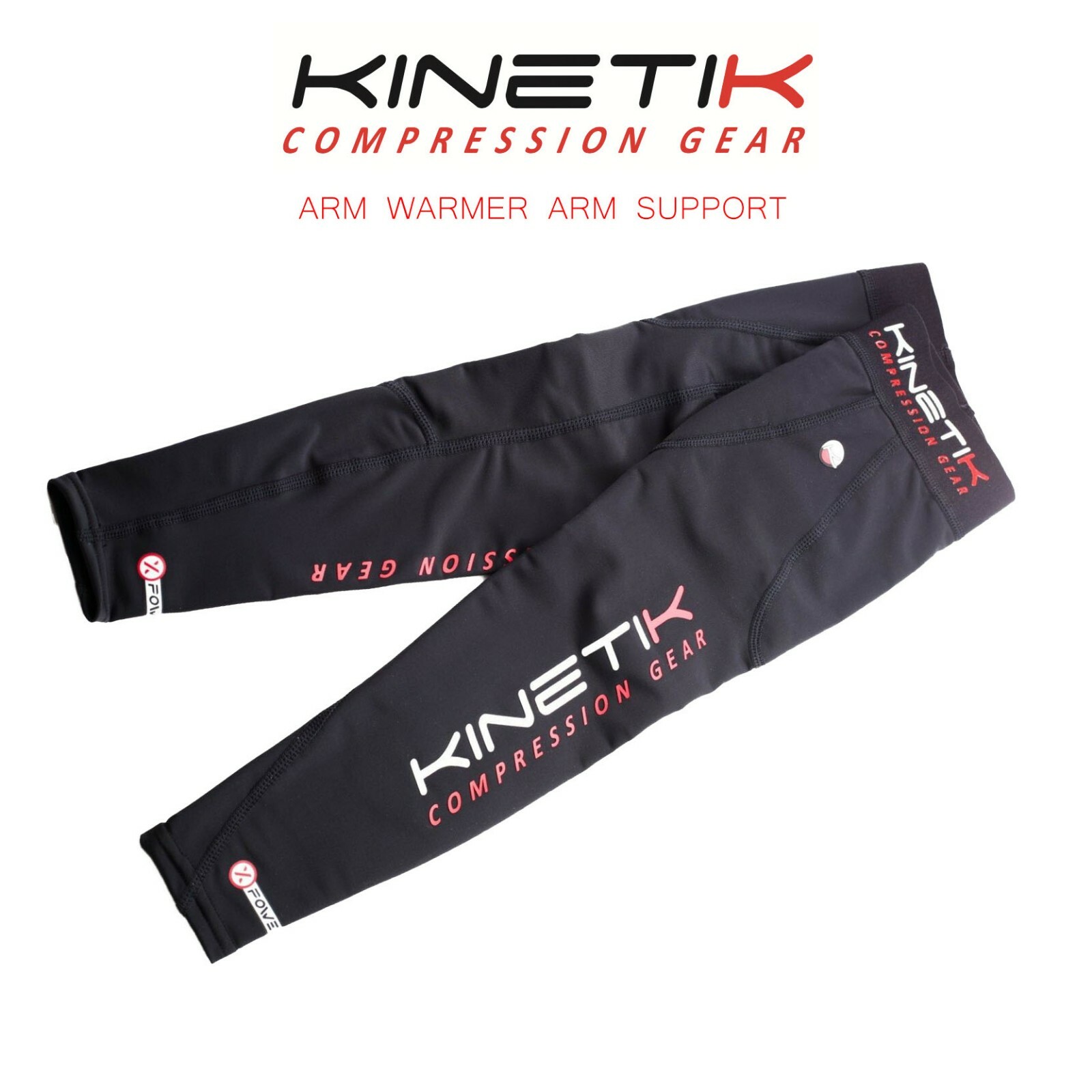 Kinetik Compression Gear Arm Warmer Black Muscle Recovery Sleeve Large ARMB12