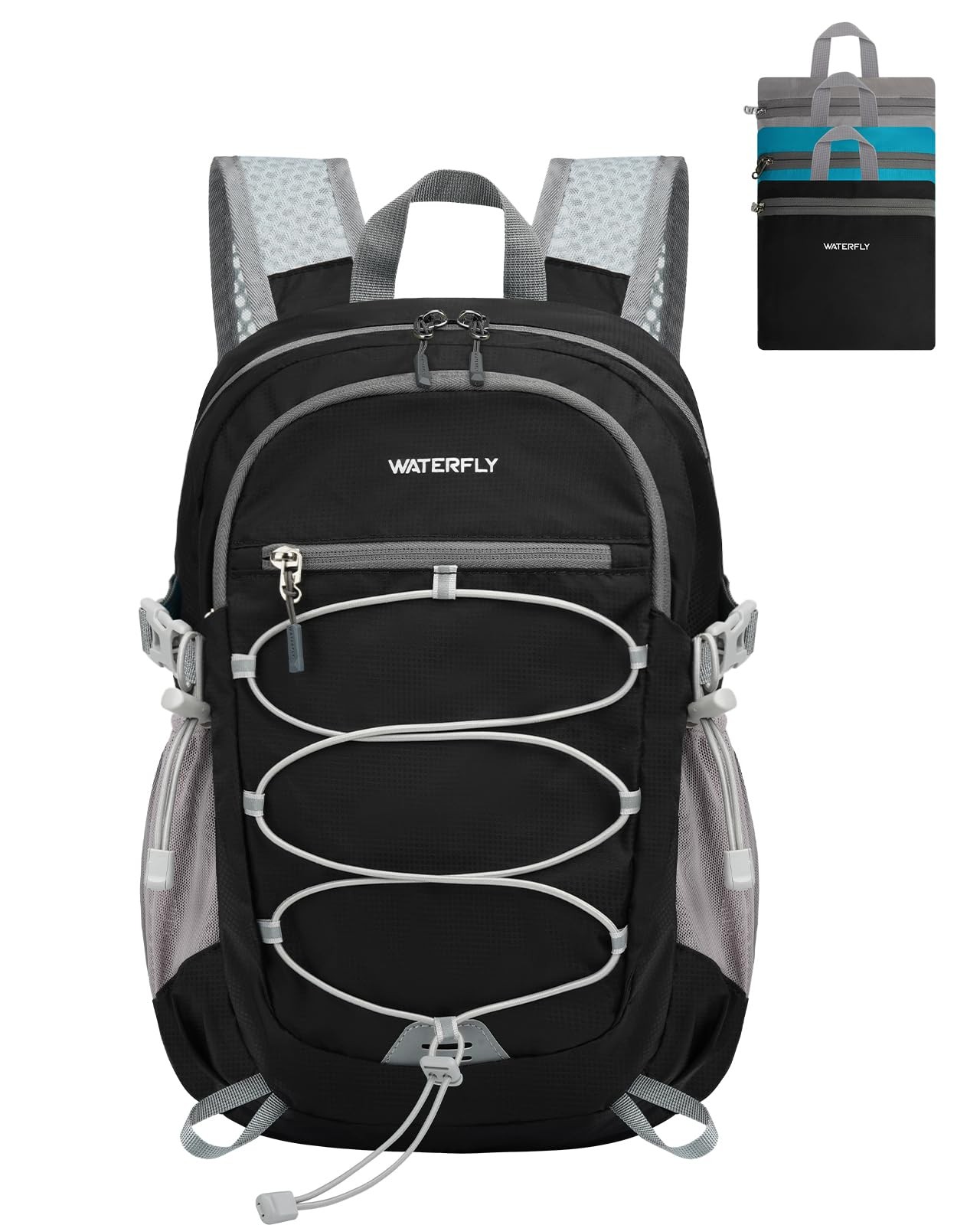 WATERFLY Small Lightweight Packable Backpack 15L Foldable Travel Daypack Outdoor