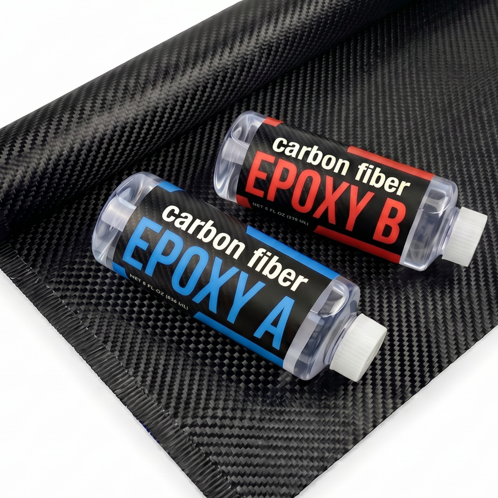 Carbon Fiber Repair Kit 36x6 / 36x12 - 2x2 Twill Fabric Epoxy Resin Auto Marine