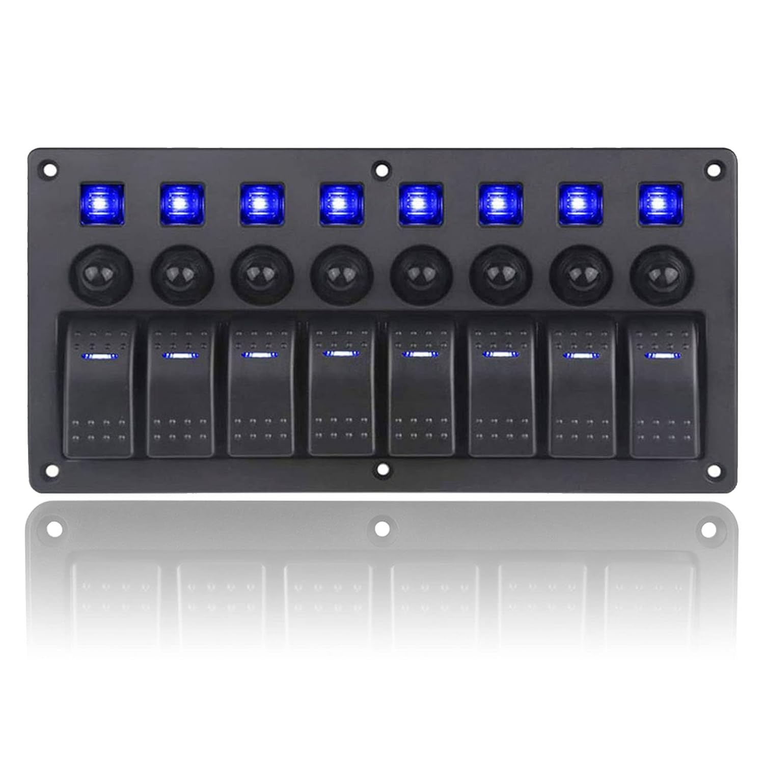 Waterproof 8 Gang Marine Boat Rocker Switch Panel Toggle Switch Electrical