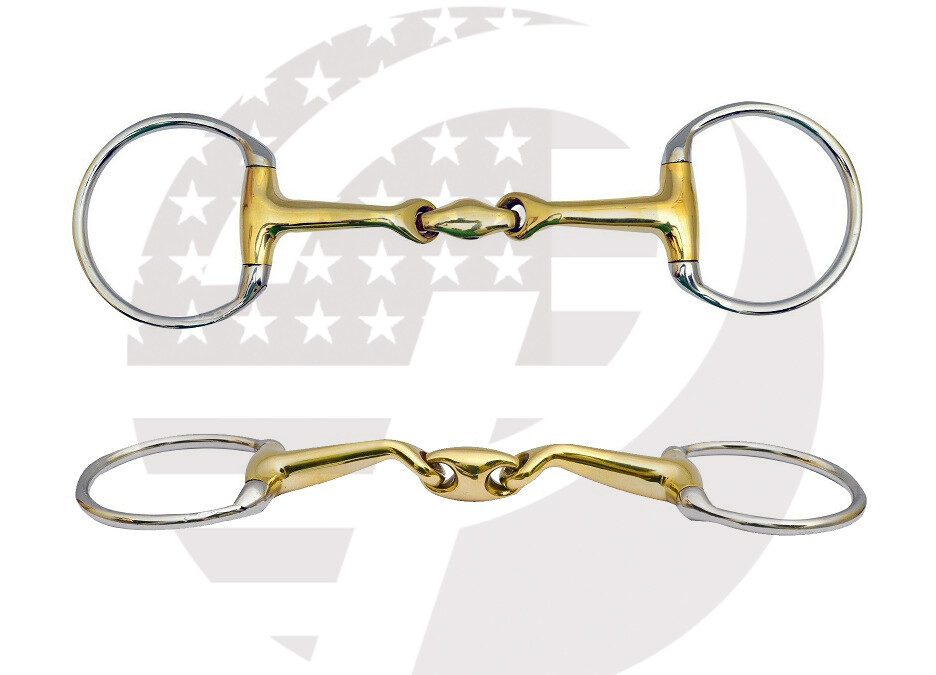 EGGBUTT Horse Verbindend Bit Double Jointed With German Silver & Stainless Steel