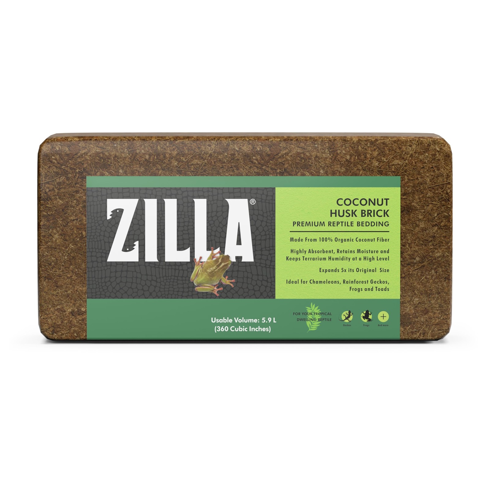 Zilla Organic Coconut Husk Reptile Bedding - Humidity Control Substrate 55 Gal
