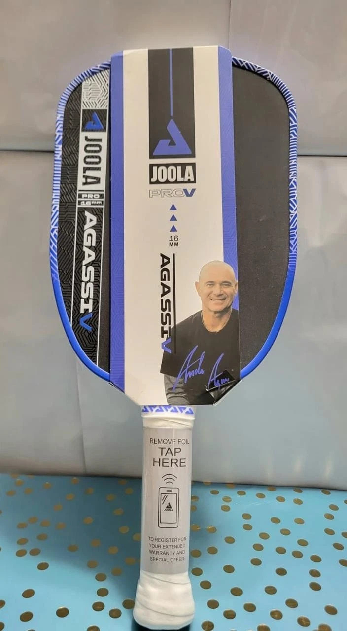 JOOLA Agassi Pro V 16mm Pickleball Paddle Blue Brand New