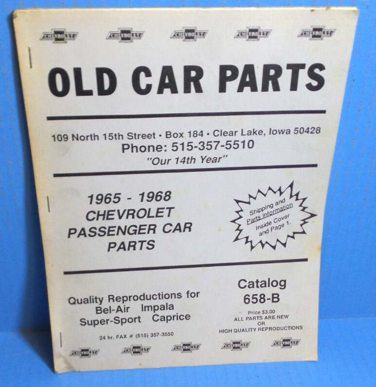 1965-1968 Old Car Parts Catalog 658-B