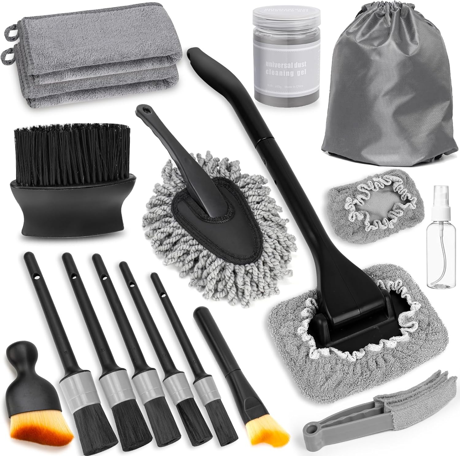 Windshield Cleaner Tool, 18Pcs Car Interior Detailing Brush Set, Inside Windshie